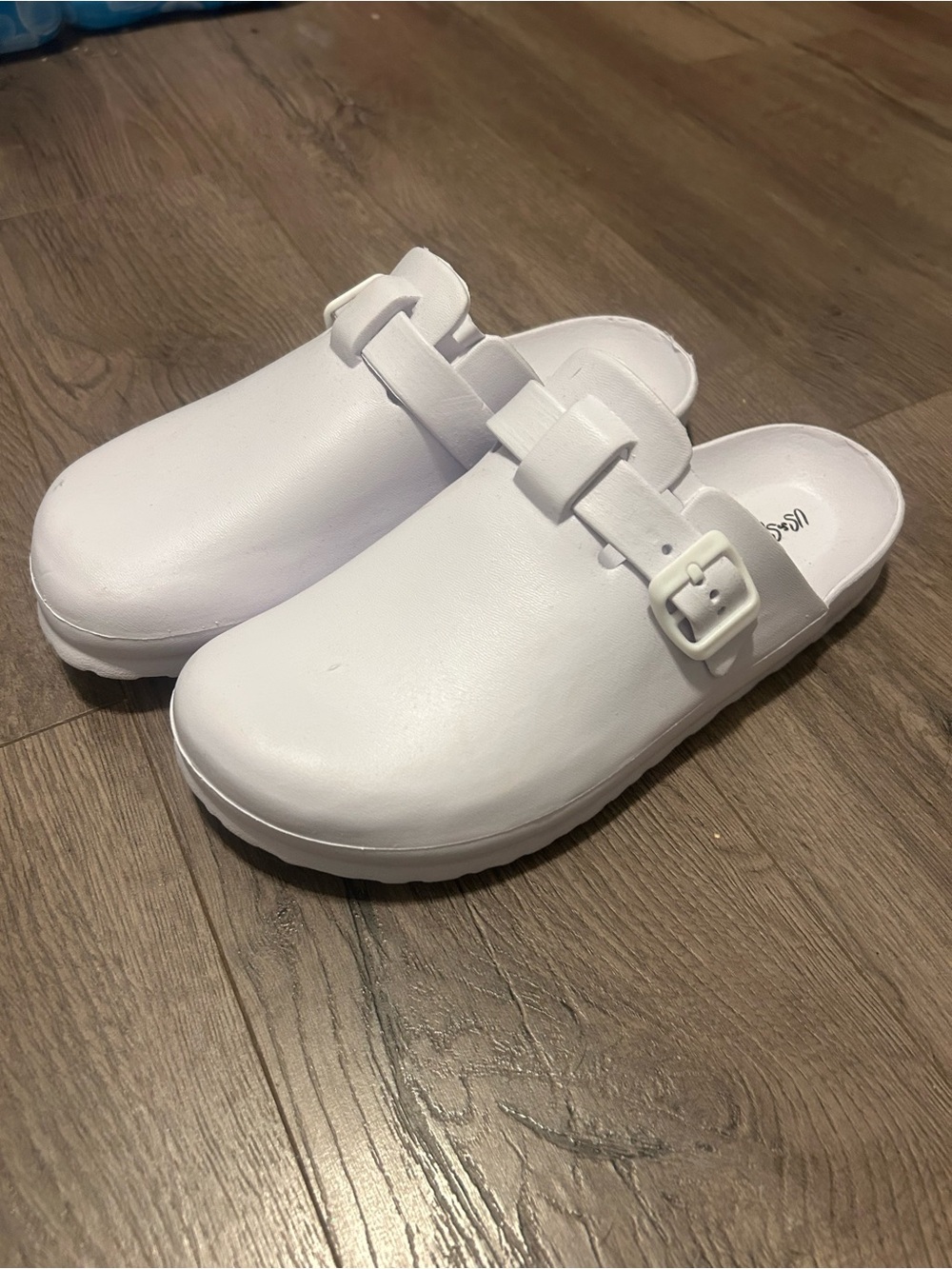 Women’s White Slip-On Buckle Clog - Comfortable Everyday Shoe